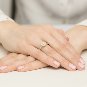 Pierścionek z Brylantami 0,87ct ze złota próby 585. W-0508/50
